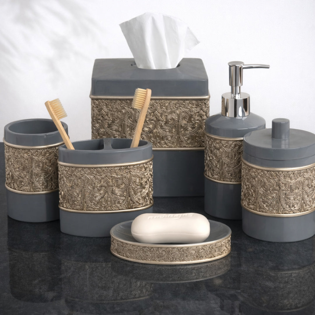 The Fionola Collection – Elegant Modern Bathroom Décor Accessories Set of 6