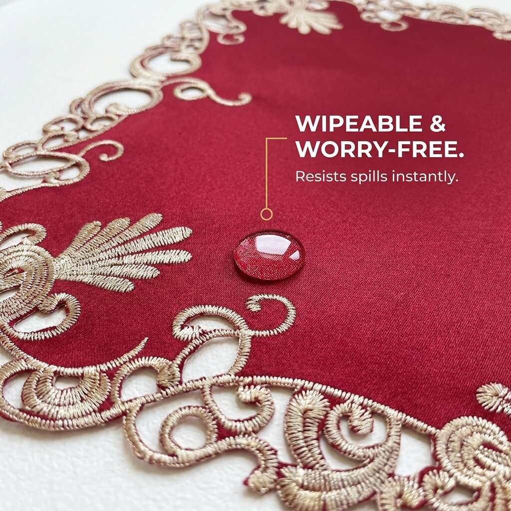 Burgundy Gold Placemats – Burgundy Charm, 12x18 Inch
