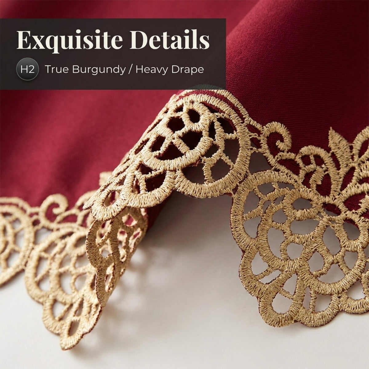 Burgundy Gold Mantel Scarf – Royal Garnet, 18x90 Inch