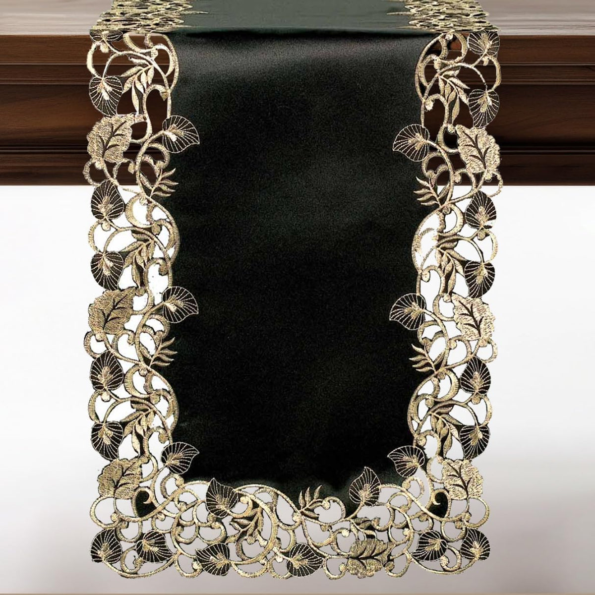 Black Gold Table Runner – Midnight Gold, 14x108 Inch