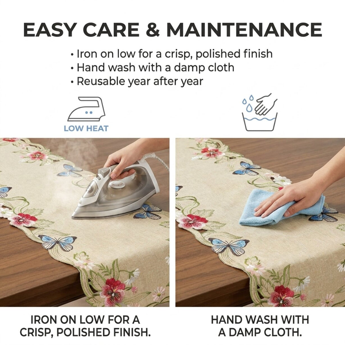 Beige Table Runner – Sandy Dune, 14x108 Inch