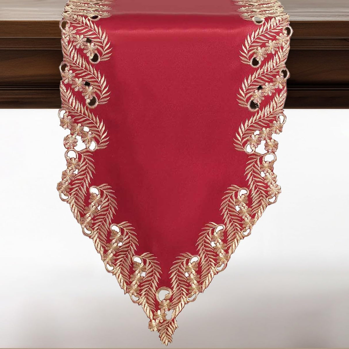 Burgundy Gold Table Runner – Wine Grace, 14x108 Inch