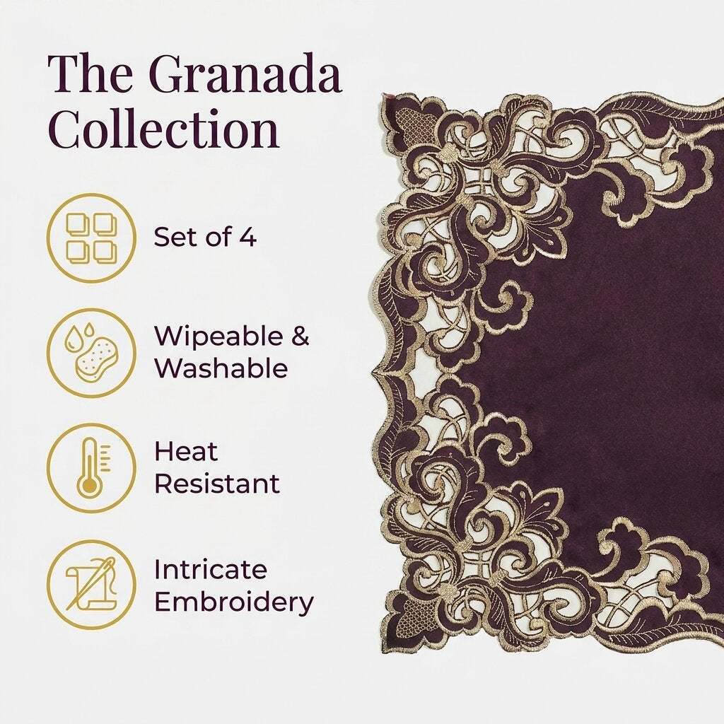 Purple Gold Placemats – Amethyst Haze, 12x18 Inch