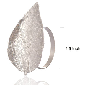 Silver Grace – Napkin Rings in Silver Leaf Design, Elegant Decorative Dining Table Décor