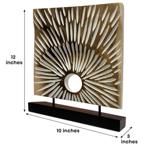 Decozen Home Decor Handmade Wooden Sculpture, Acacia Wood Art Rustic