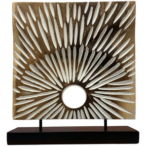 Decozen Home Decor Handmade Wooden Sculpture, Acacia Wood Art Rustic
