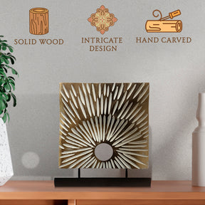 Decozen Home Decor Handmade Wooden Sculpture, Acacia Wood Art Rustic