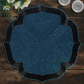 Decozen Teal and Black Beaded Placemats for Dining Table - Set of 8-14 Inches for Kitchen Decor Scratch Heat Resistant Charger Durable Tablemats