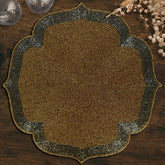 Golden and Silver Beaded Placemats for Dining Table - 14 Inches Heat Resistant Charger Durable Tablemats
