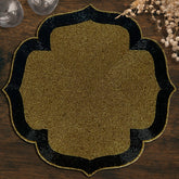 Golden and Black Beaded Placemats for Dining Table - 14 Inches Heat Resistant Charger Durable Tablemats