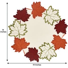 Decozen Cream White Doilies Set of 12 - Round Placemats European Embroidery for Dining Table Home Decor Wedding - 15 inches - The Falling Petals Collection