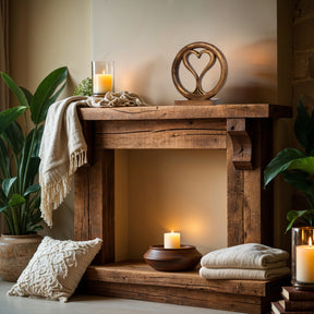 Solid Wood Heart Sculpture - Unique Gift from Daughter, Son, Husband - Perfect for Home, Mantel, Fireplace, and Foyer Decor - Tabletop Accent