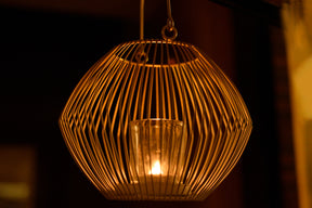 White and Gold Candle Holder Lantern