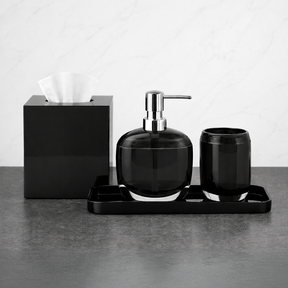 Elegant modern bathroom decor accessories set of 4 by B068BLK, featuring sleek bath accessories for stylish bathroom organization.