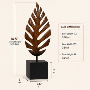 Handmade Wooden Sculpture – Acacia Wood Leaf Décor | Unique Nature Inspired Art Piece