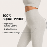 Yogazen Women's Seamless 2-Piece Workout Set – Light Grey