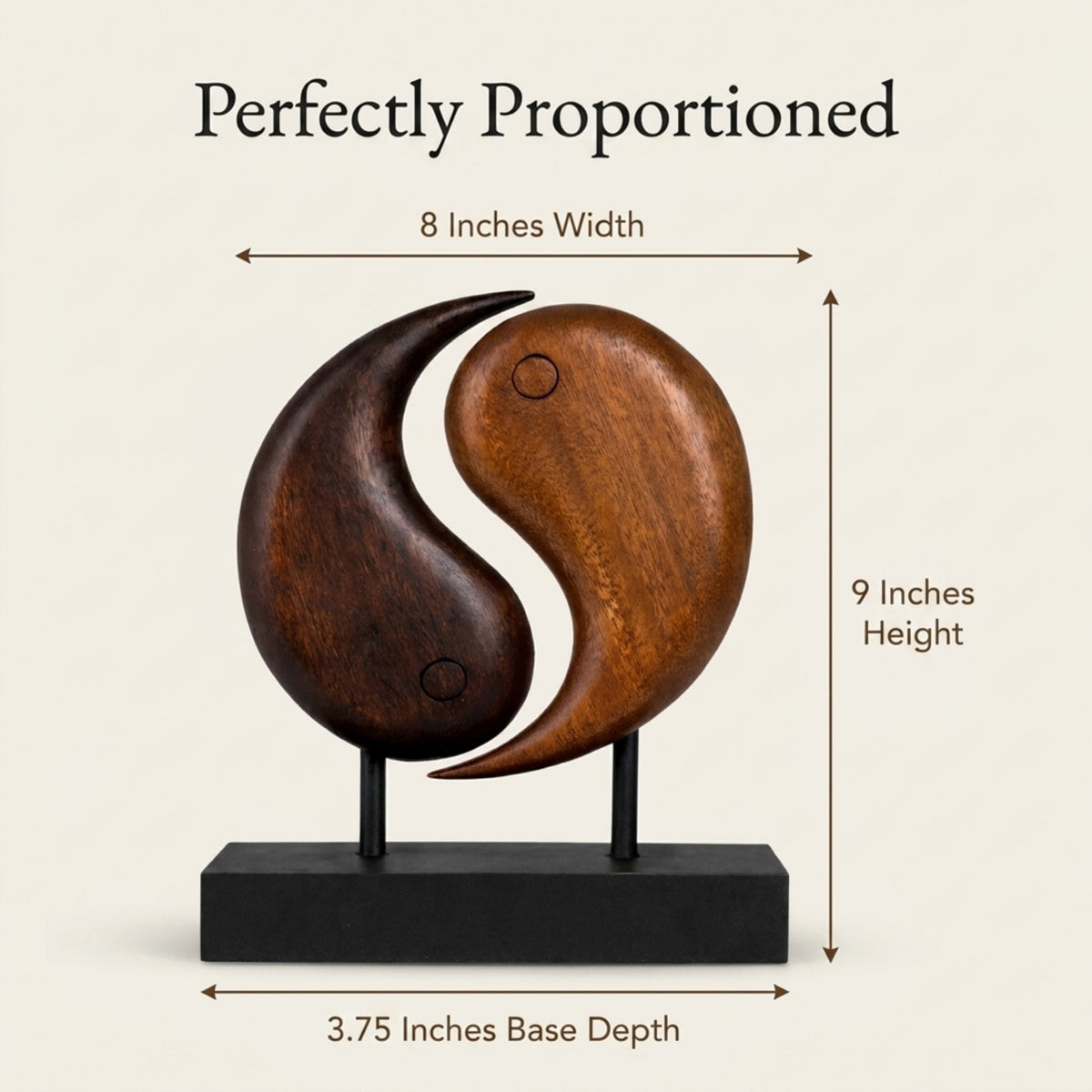 Hand-carved Yin Yang wooden sculpture from Decozen, artistic wooden décor piece for home or farm house decor, ideal gift for mom.