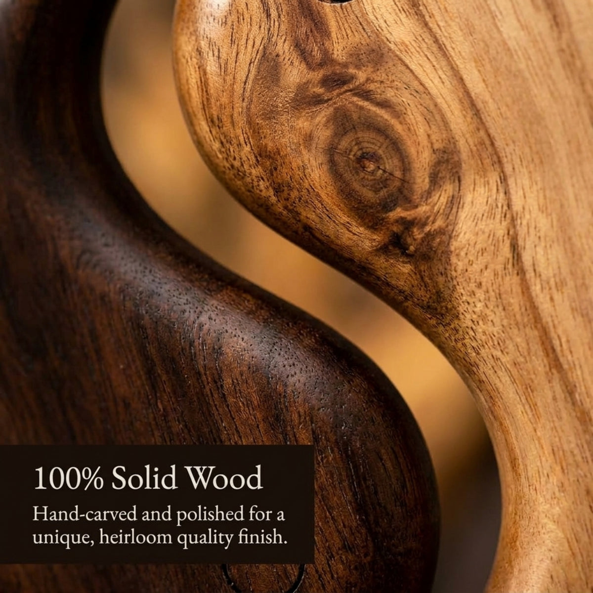 Hand-carved Yin Yang wooden sculpture from Decozen, artistic home decor piece showcasing balanced design and craftsmanship.