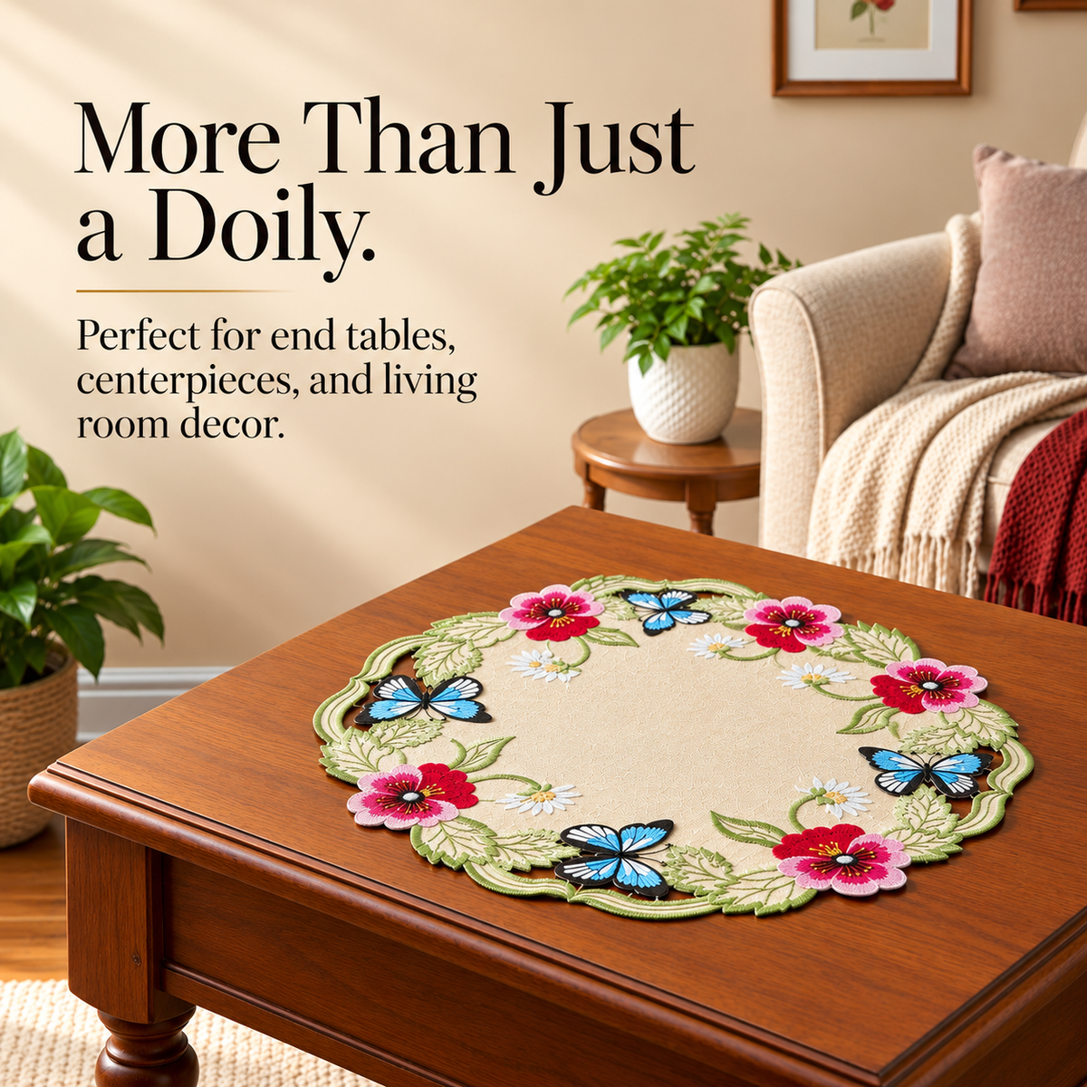 Beige Doilies – Sandy Dune, 15 Inch
