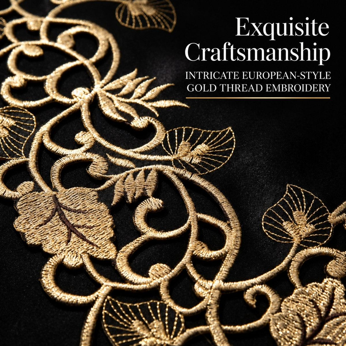 Black Gold Placemats – Midnight Gold, 12x18 Inch