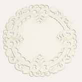 Light Beige Round Linen Placemat Doilies - The Damarcus Collection