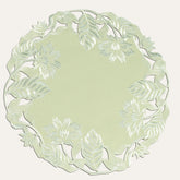 Light Green Round Linen Placemat Doilies - The Daulton Collection