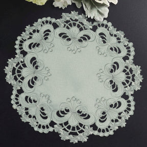 Gray Round Linen Placemat Doilies - The Creola Collection