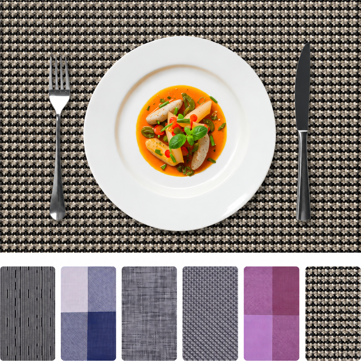 PVC Placemats – Non Slip, Heat Resistant Dining Table Mats for Indoor Outdoor Use