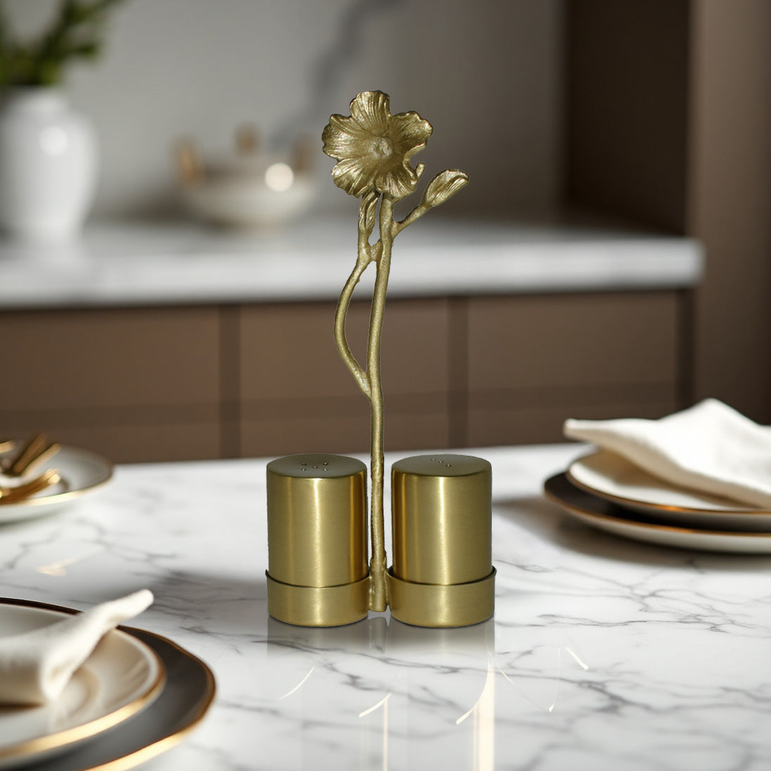 Salt Pepper with Rosemary Accents