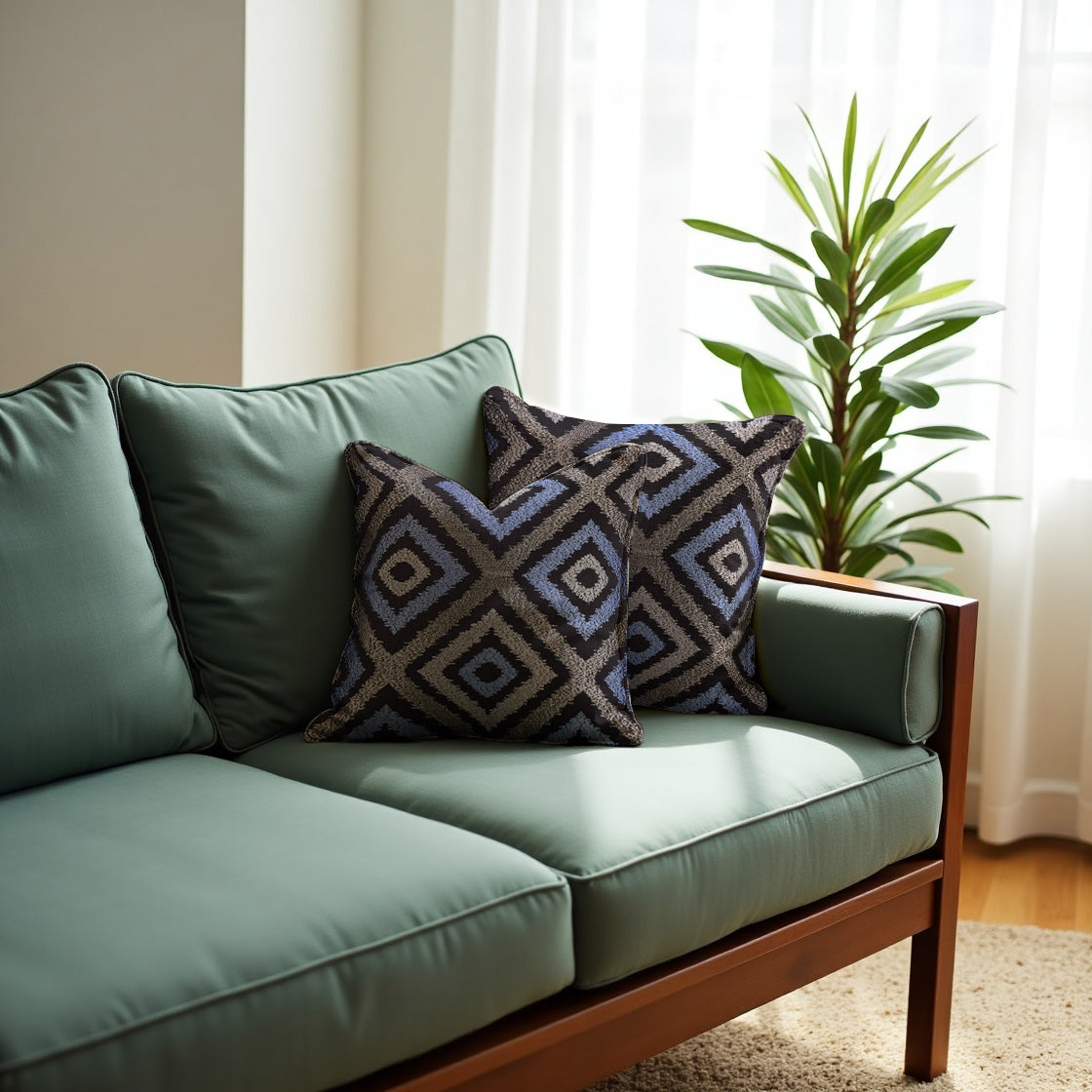 Blue Gray Throw Pillow Covers - 20 x 20 inches