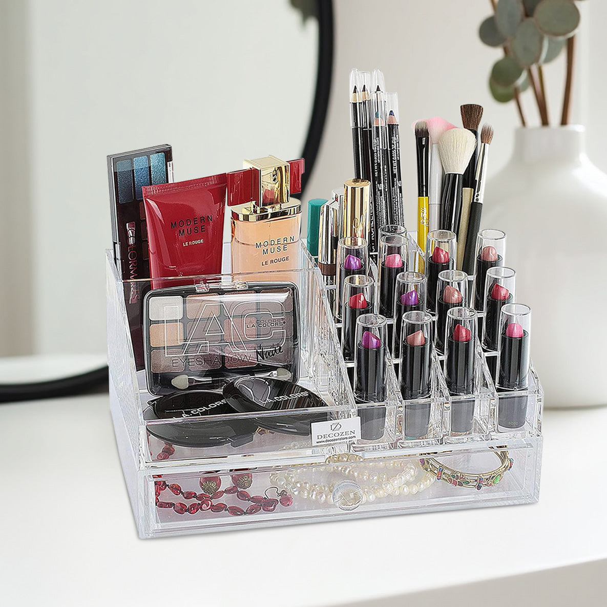 Clear Makeup Organizers - 19 Slots and 1 Drawer