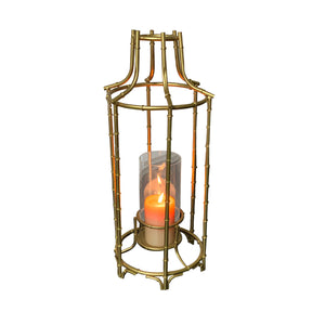 Gold Metal Frame and Glass Candle Holder Lantern