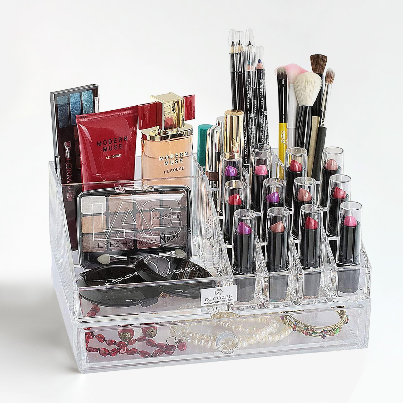 Clear Makeup Organizers - 19 Slots and 1 Drawer