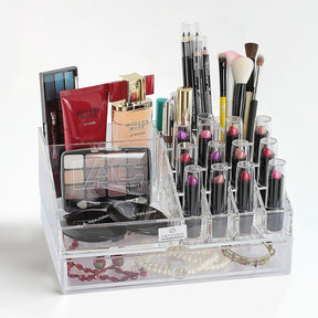 Clear Makeup Organizers - 19 Slots and 1 Drawer