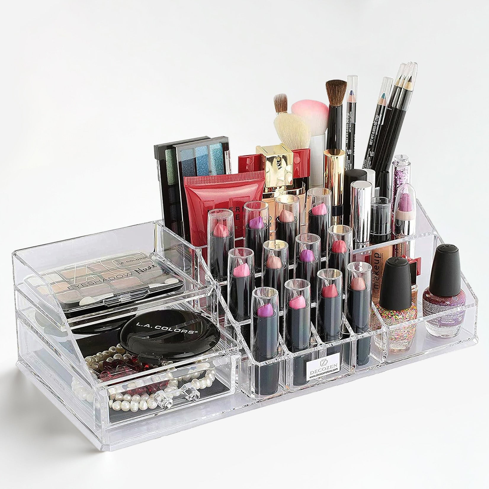 Clear Makeup Organizers - 19 Slots and 1 Drawer