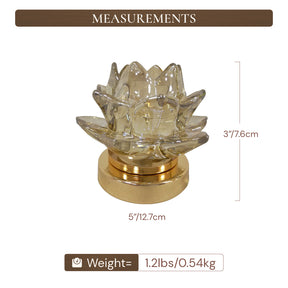 Floral Clear Glass Tea Light Candle Holder
