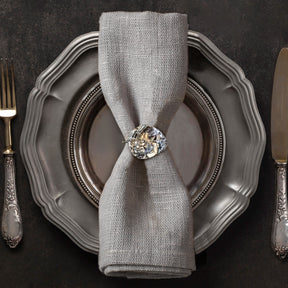 Napkin Rings in Silver Nickel Finish Ladybug Design - Set of 6