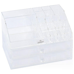 Clear Makeup Organizers - 19 Slots and 2 Drawers