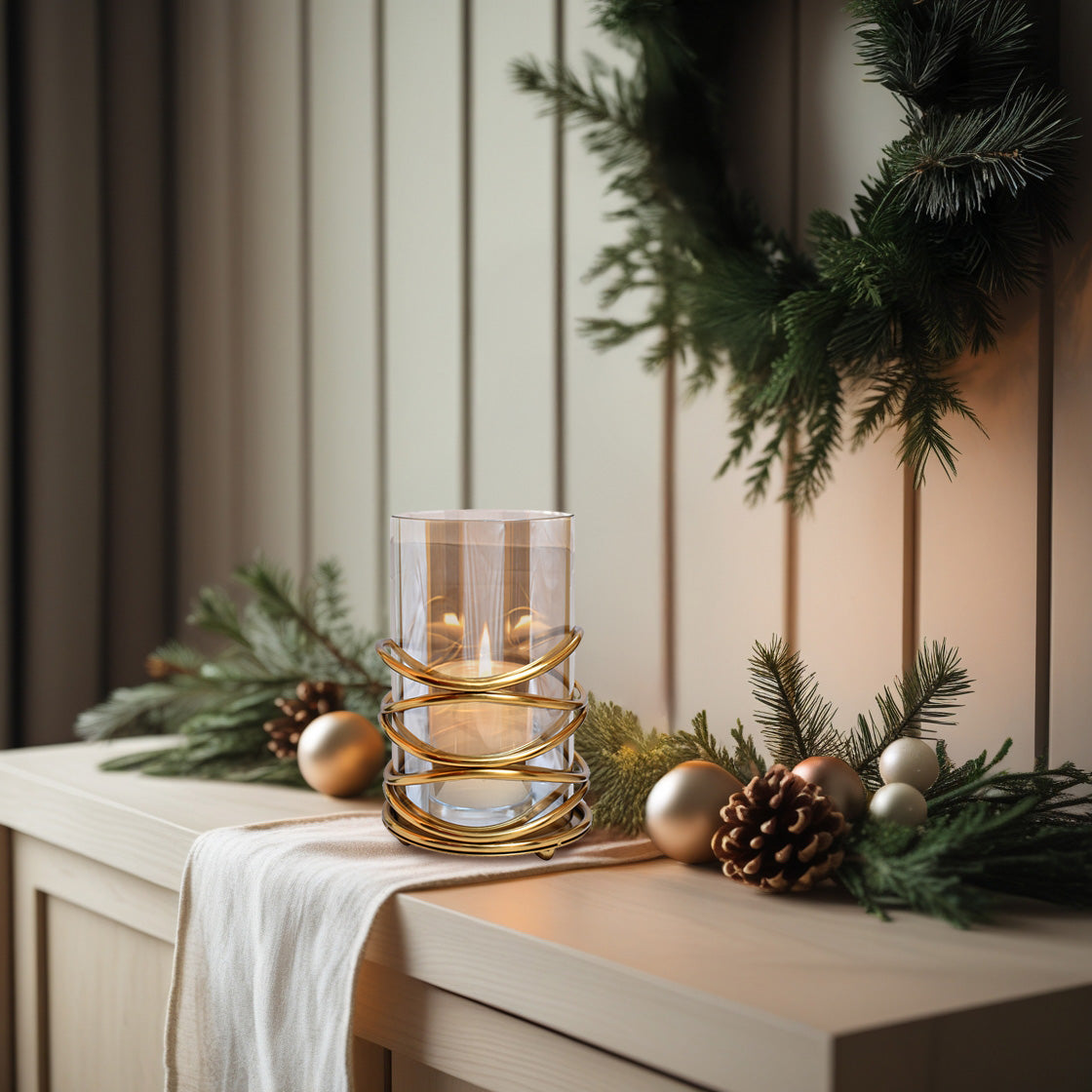 Swirl Design Candle Holder - Large