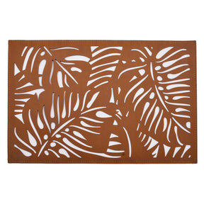 Monstera Leaf Cut Out Leather Placemats - Set of 6