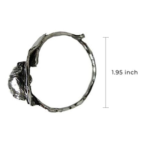 Napkin Rings in Silver Nickel Finish Ladybug Design - Set of 6