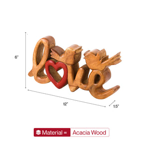 Hand-carved wooden sculpture titled Amber Affection, a handmade decorative wooden décor piece by LAY016 for home art displays.