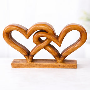Hearts Handmade Wooden Sculpture