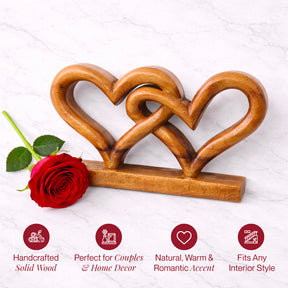 Hearts Handmade Wooden Sculpture