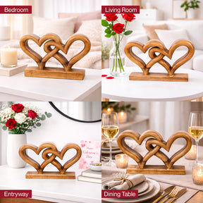 Hearts Handmade Wooden Sculpture