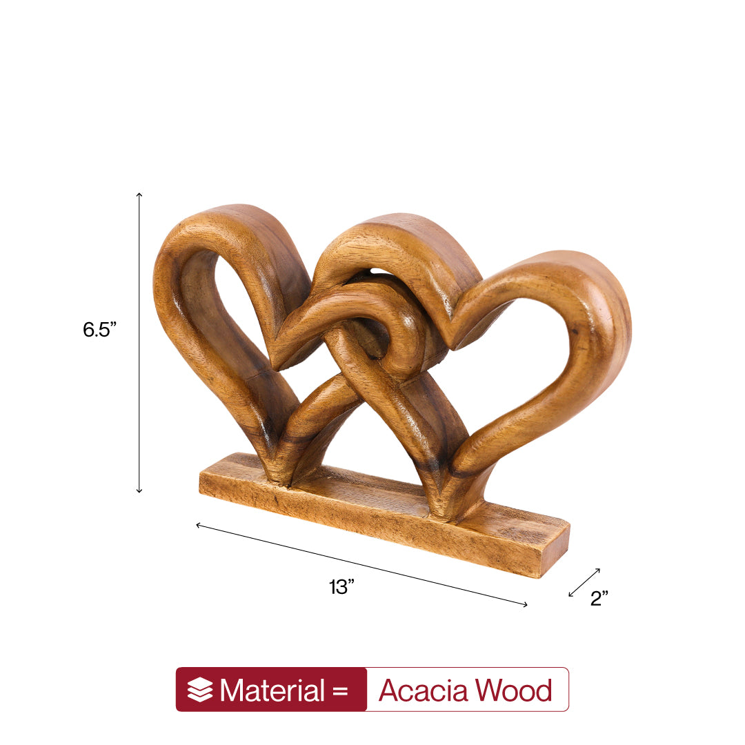 Hearts Handmade Wooden Sculpture
