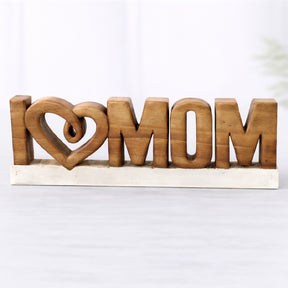 Forever Mom – Hand-Carved Wooden Sculpture, Handmade Mother’s Day Gift Art