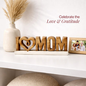 Forever Mom – Hand-Carved Wooden Sculpture, Handmade Mother’s Day Gift Art