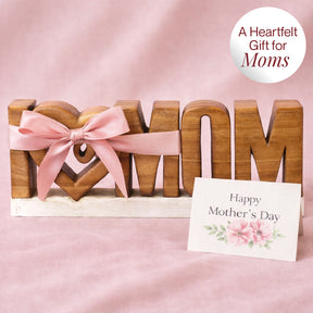Forever Mom – Hand-Carved Wooden Sculpture, Handmade Mother’s Day Gift Art