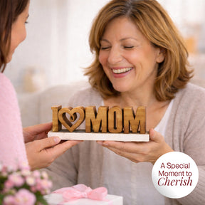 Forever Mom – Hand-Carved Wooden Sculpture, Handmade Mother’s Day Gift Art